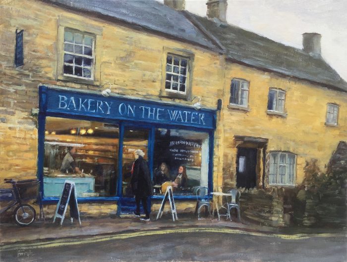 Bourton-on-the-water oil painting