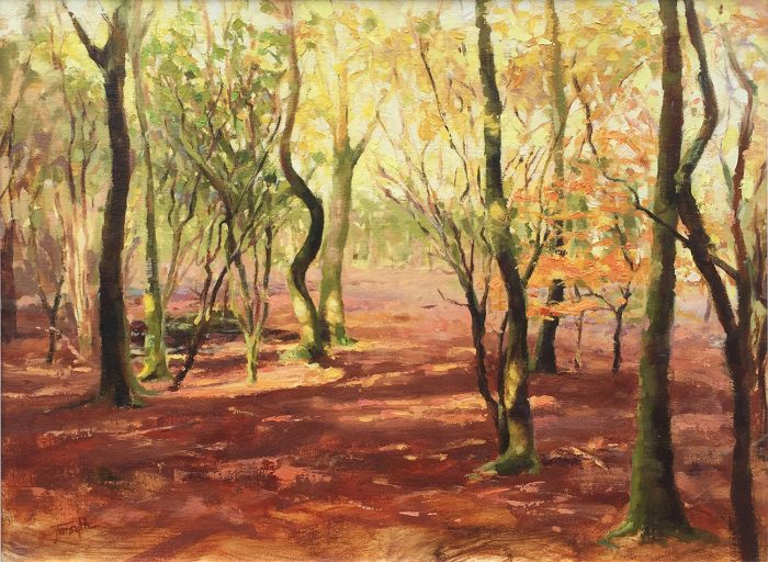 Oil painting savernake forest