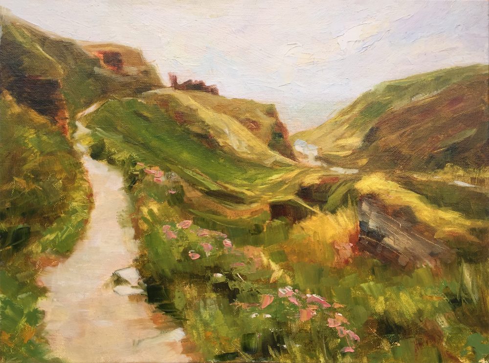 Tintagel Cornwall oil painting